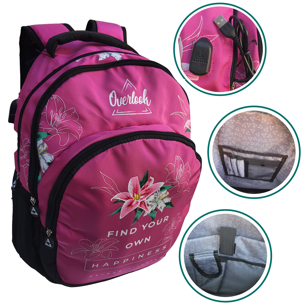 ZAINO OVERLOOK MULTITASCHE SCUOLA VIAGGIO TEMPO LIBERO 46x31x15 CM - OV0602A/F