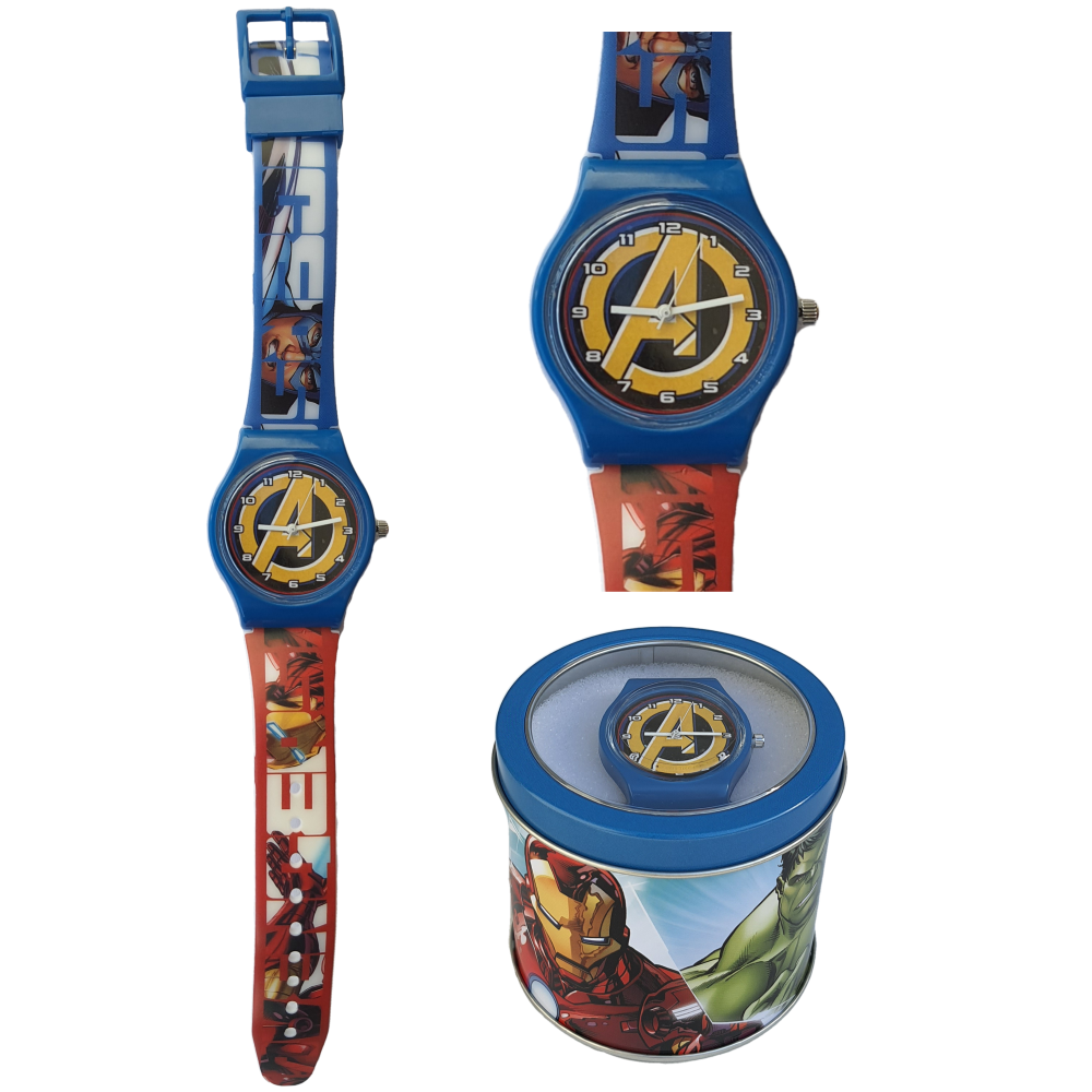 OROLOGIO AVENGERS MARVEL DA POLSO ANALOGICO IN SCATOLA DI LATTA - MV15782