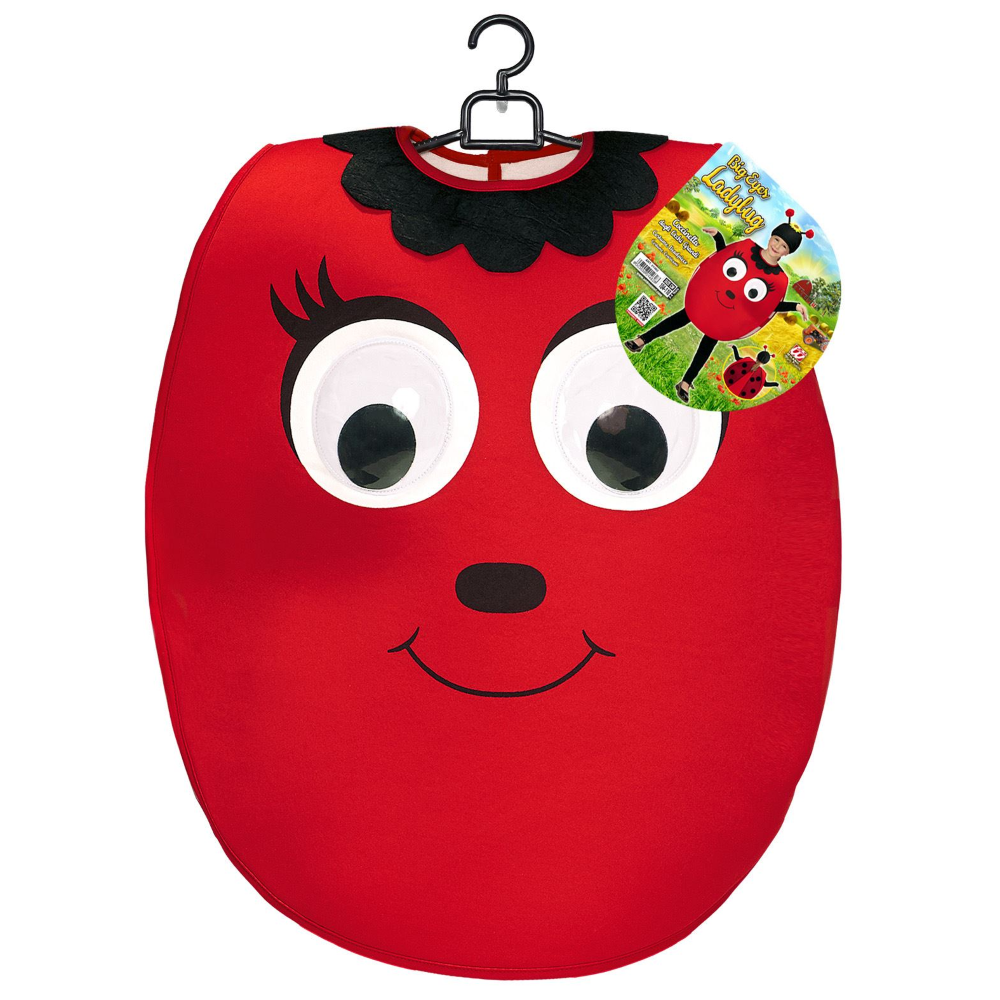 COSTUME VESTITO ABITO TRAVESTIMENTO CARNEVALE COCCINELLA DAGLI OCCHI GRANDI PETTORINA E COPRICAPO 2/4 ANNI - 01472
