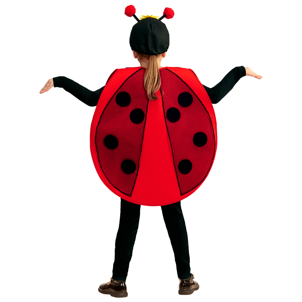 COSTUME VESTITO ABITO TRAVESTIMENTO CARNEVALE COCCINELLA DAGLI OCCHI GRANDI PETTORINA E COPRICAPO 2/4 ANNI - 01472