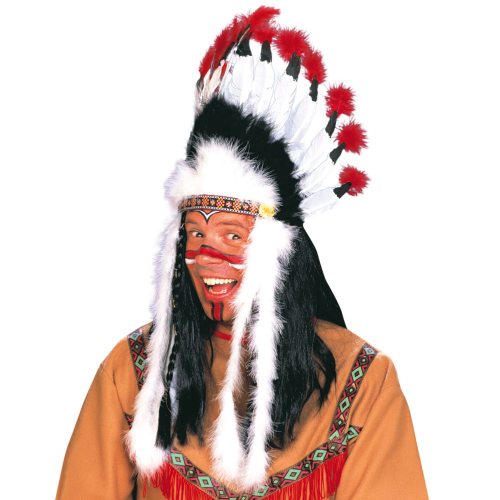 CAPPELLO WESTERN COPRICAPO INDIANO TORO SCATENATO - ACCESSORI PER ABITO VESTITO TRAVESTIMENTO CARNEVALE - 3305B