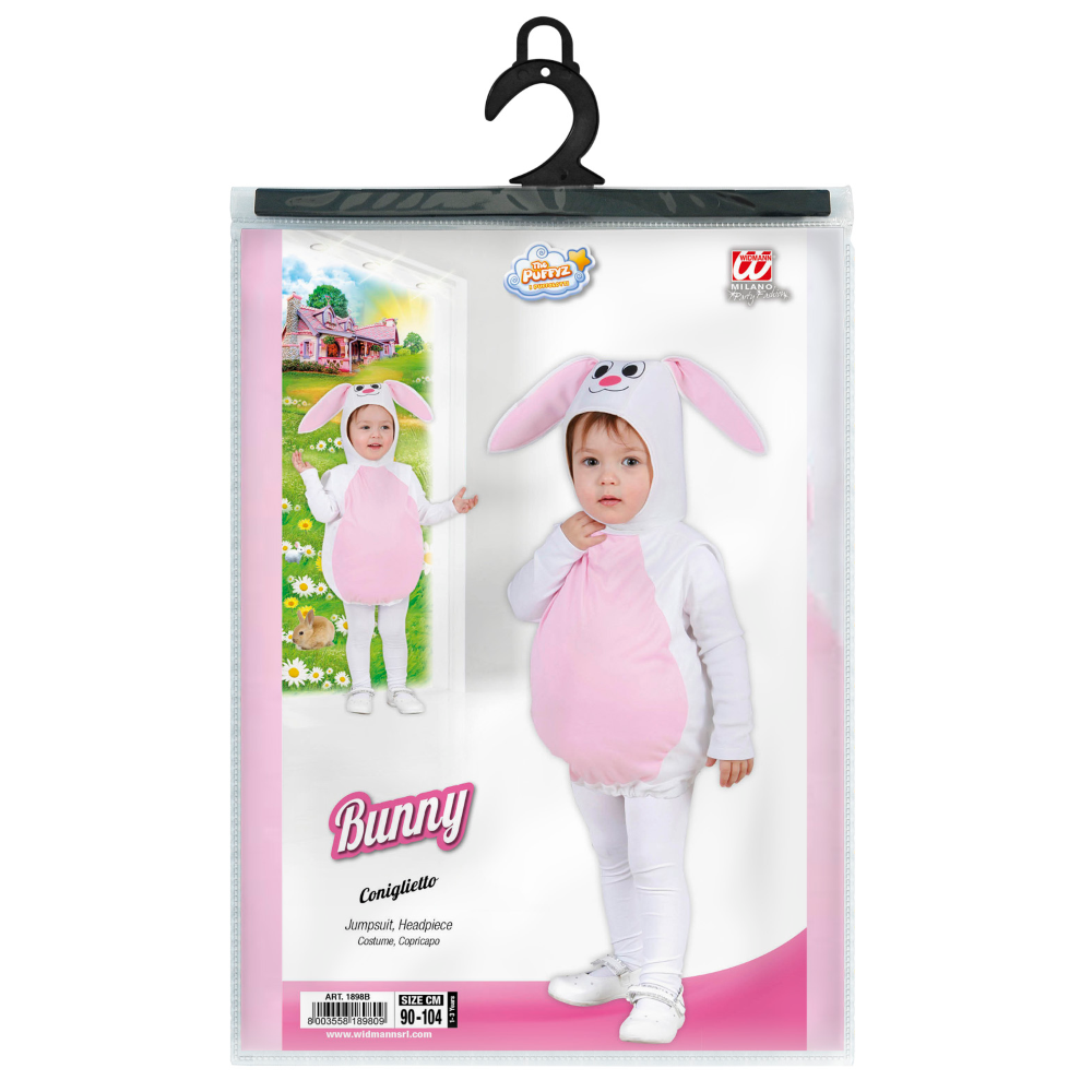 COSTUME VESTITO ABITO TRAVESTIMENTO CARNEVALE CONIGLIETTO COSTUME E COPRICAPO 1/3 ANNI - 1898B