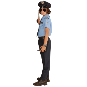 VESTITO CARNEVALE + ACCESSORI  POLIZIOTTO COSTUME PISTOLA MANETTE 11/13 ANNI TRAVESTIMENTO - 0402+2413D+2775P