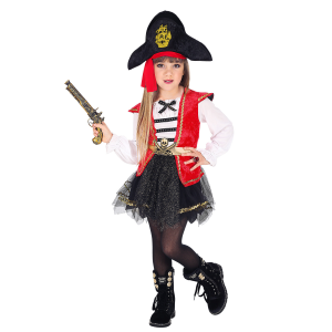 VESTITO CARNEVALE + ACCESSORI CAPITANO PIRATA VESTITO CAPPELLO SCIABOLA 4/5 ANNI TRAVESTIMENTO - 0698+7007B