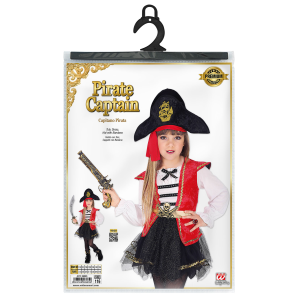 VESTITO CARNEVALE + ACCESSORI CAPITANO PIRATA VESTITO CAPPELLO SCIABOLA 4/5 ANNI TRAVESTIMENTO - 0698+7007B