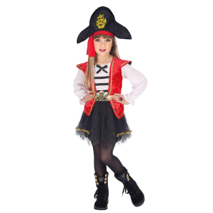 VESTITO CARNEVALE + ACCESSORI CAPITANO PIRATA VESTITO CAPPELLO SCIABOLA 4/5 ANNI TRAVESTIMENTO - 0698+7007B
