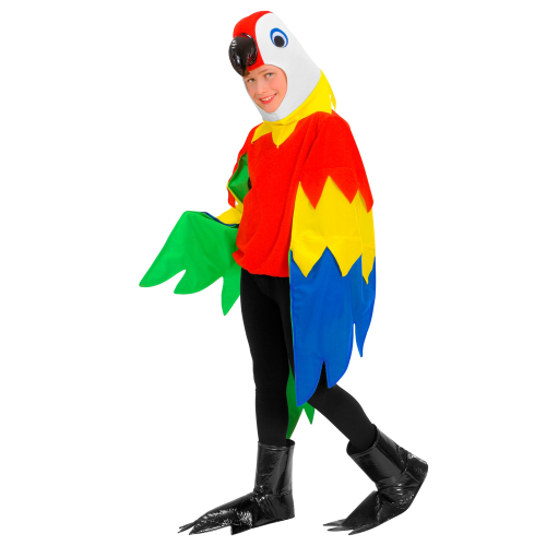 COSTUME VESTITO ABITO TRAVESTIMENTO CARNEVALE PAPPAGALLO COSTUME MASCHERA ZAMPE 5/10 ANNI - 4255