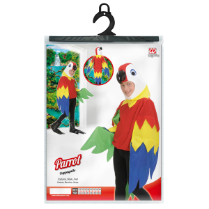 COSTUME VESTITO ABITO TRAVESTIMENTO CARNEVALE PAPPAGALLO COSTUME MASCHERA ZAMPE 5/10 ANNI - 4255