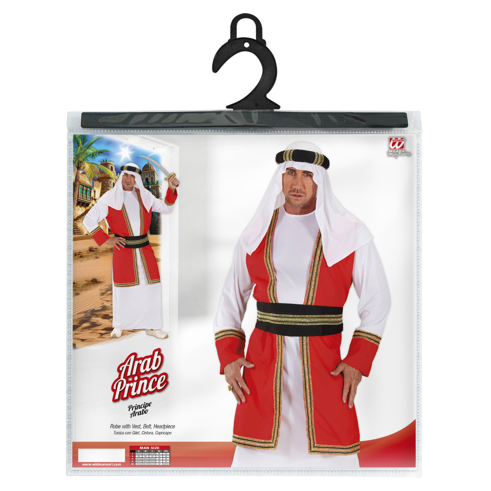 COSTUME VESTITO ABITO TRAVESTIMENTO CARNEVALE COSPLAY UOMO ADULTO - PRINCIPE ARABO - 8918