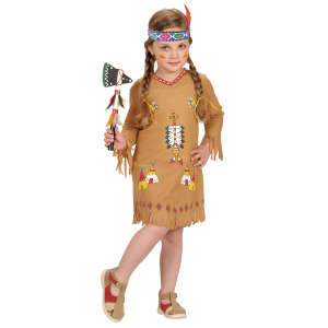 VESTITO CARNEVALE + ACCESSORI INDIANA COSTUME ASCIA TRAVESTIMENTO (2/3 ANNI)