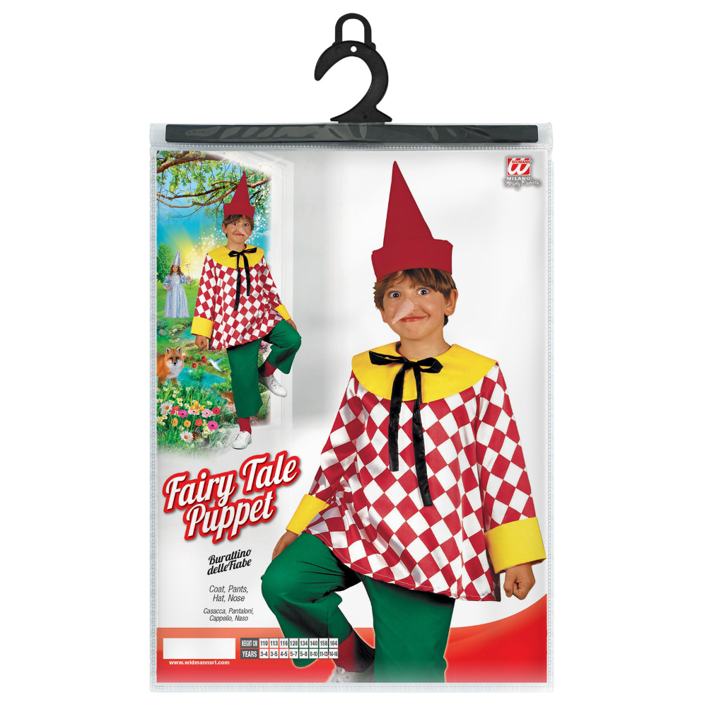 COSTUME VESTITO ABITO TRAVESTIMENTO CARNEVALE HALLOWEEN BAMBINO BURATTINO - 3834