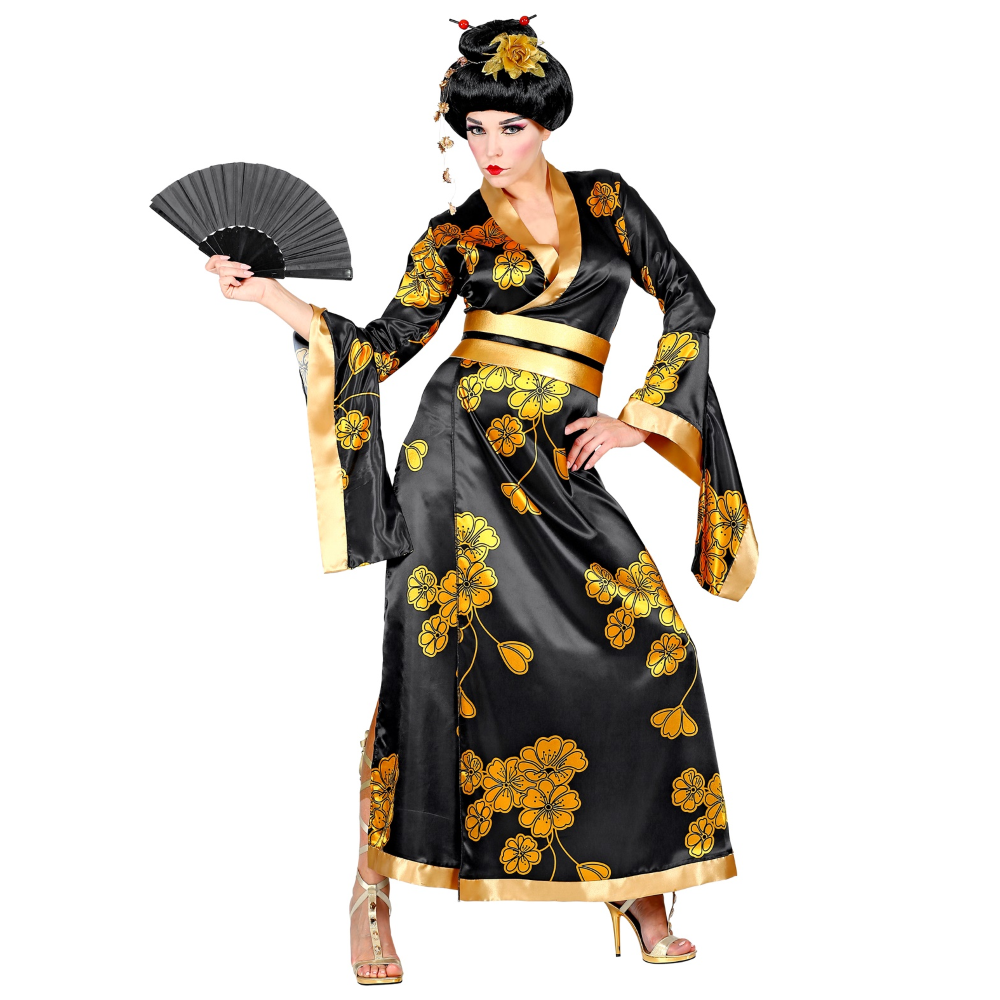COSTUME VESTITO ABITO TRAVESTIMENTO CARNEVALE COSPLAY ADULTO DONNA GIAPPONESE GEISHA - 0153