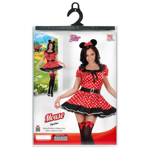 COSTUME VESTITO ABITO TRAVESTIMENTO CARNEVALE ADULTO - TOPOLINA - 7744