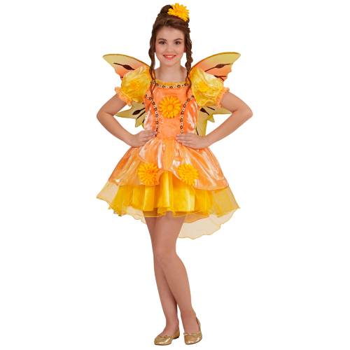 COSTUME VESTITO ABITO TRAVESTIMENTO CARNEVALE BAMBINA FATINA DELL'ESTATE VESTITO E ALI 4/10 ANNI - 4907