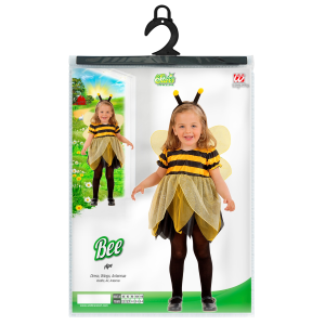 COSTUME VESTITO ABITO TRAVESTIMENTO CARNEVALE BAMBINA APE VESTITO ALI E ANTENNE 1/3 ANNI - 4931