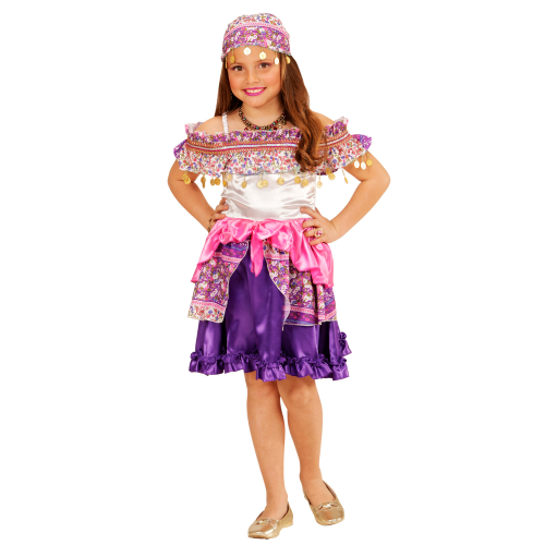 COSTUME VESTITO ABITO TRAVESTIMENTO CARNEVALE BAMBINA ZINGARA VESTITO E FOULARD 4/13 ANNI - 4941