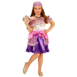 COSTUME VESTITO ABITO TRAVESTIMENTO CARNEVALE BAMBINA ZINGARA VESTITO E FOULARD 4/13 ANNI - 4941