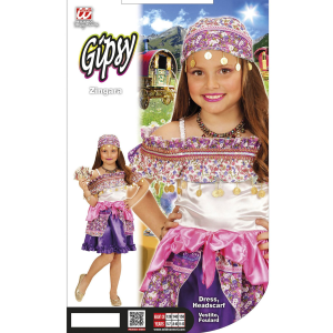 COSTUME VESTITO ABITO TRAVESTIMENTO CARNEVALE BAMBINA ZINGARA VESTITO E FOULARD 4/13 ANNI - 4941
