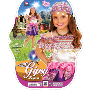 COSTUME VESTITO ABITO TRAVESTIMENTO CARNEVALE BAMBINA ZINGARA VESTITO E FOULARD 4/13 ANNI - 4941