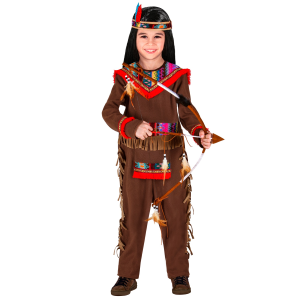 VESTITO CARNEVALE + ACCESSORI INDIANO COSTUME ASCIA TRAVESTIMENTO (4/5 ANNI)