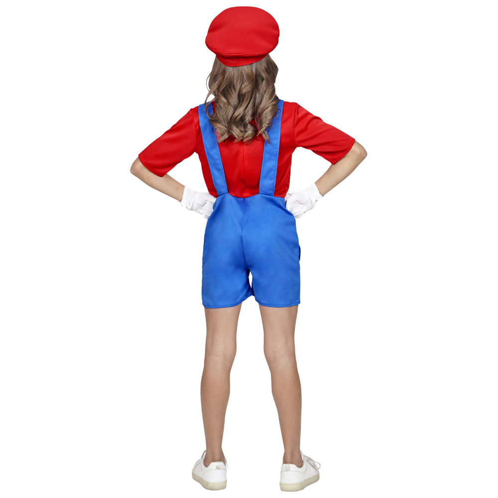 VESTITO CARNEVALE + ACCESSORI SUPER IDRAULICA TUTA CAPPELLO BAFFI 5/7 ANNI - 0869+0835O
