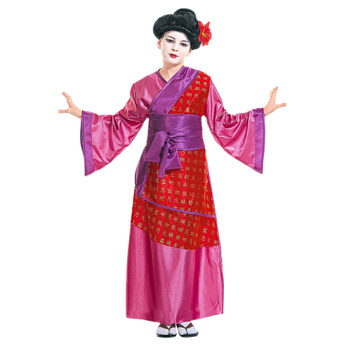 COSTUME VESTITO ABITO TRAVESTIMENTO CARNEVALE GEISHA KIMONO E CINTURA 5/13 ANNI - 3871