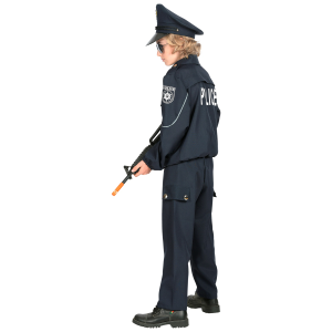 COSTUME VESTITO ABITO TRAVESTIMENTO CARNEVALE POLIZIOTTO GIACCA PANTALONI CAPPELLO 2/13 ANNI - 0446