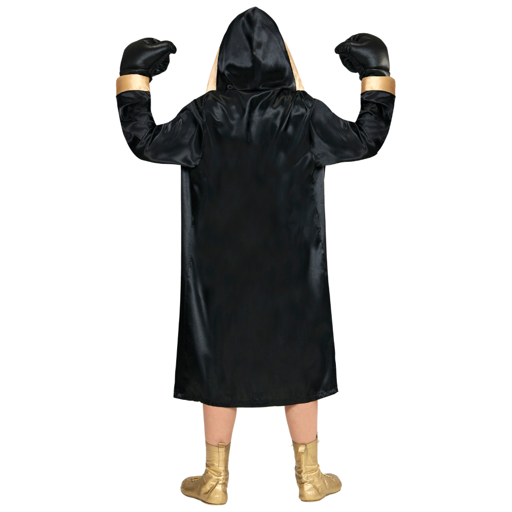 COSTUME VESTITO ABITO TRAVESTIMENTO CARNEVALE CAMPIONE DEL MONDO DI PUGILATO ACCAPPATOIO PANTALONCINI GUANTONI E CINTURA 8/16 ANNI - 1929