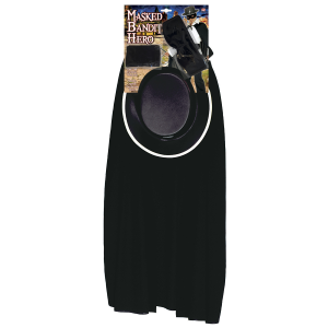 SET TRAVESTIMENTO EROE BANDITO MASCHERATO ACCESSORI VESTITO TRAVESTIMENTO CARNEVALE BAMBINO - 4287Z