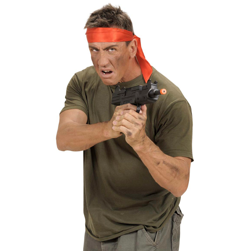 PISTOLA MITRAGLIATRICE UZI CON SUONO ACCESSORI PER ABITO VESTITO TRAVESTIMENTO CARNEVALE BAMBINO