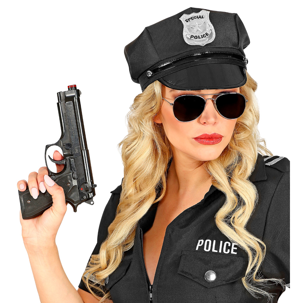 CAPPELLO POLIZIA REGOLABILE ACCESSORI ABITO VESTITO CARNEVALE ADULTO - 03328