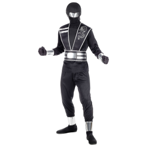 VESTITO CARNEVALE + ACCESSORI MIRROR NINJA COSTUME SPADA SAI 11/13 ANNI TRAVESTIMENTO - 0011+8711S