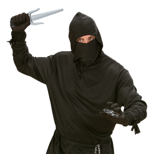 SET ARMI NINJA COPPIA SAI E 2 SHURIKEN ACCESSORI PER ABITO VESTITO TRAVESTIMENTO CARNEVALE BAMBINO