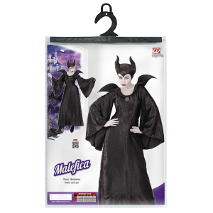 VESTITO CARNEVALE + ACCESSORI MALEFICA ABITO COPRICAPO E BASTONE MAGICO TAGLIA M TRAVESTIMENTO - 0370+52815