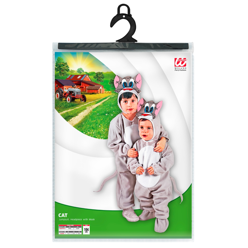 COSTUME VESTITO ABITO TRAVESTIMENTO CARNEVALE HALLOWEEN COSPLAY BAMBINO GATTINO - 3602G
