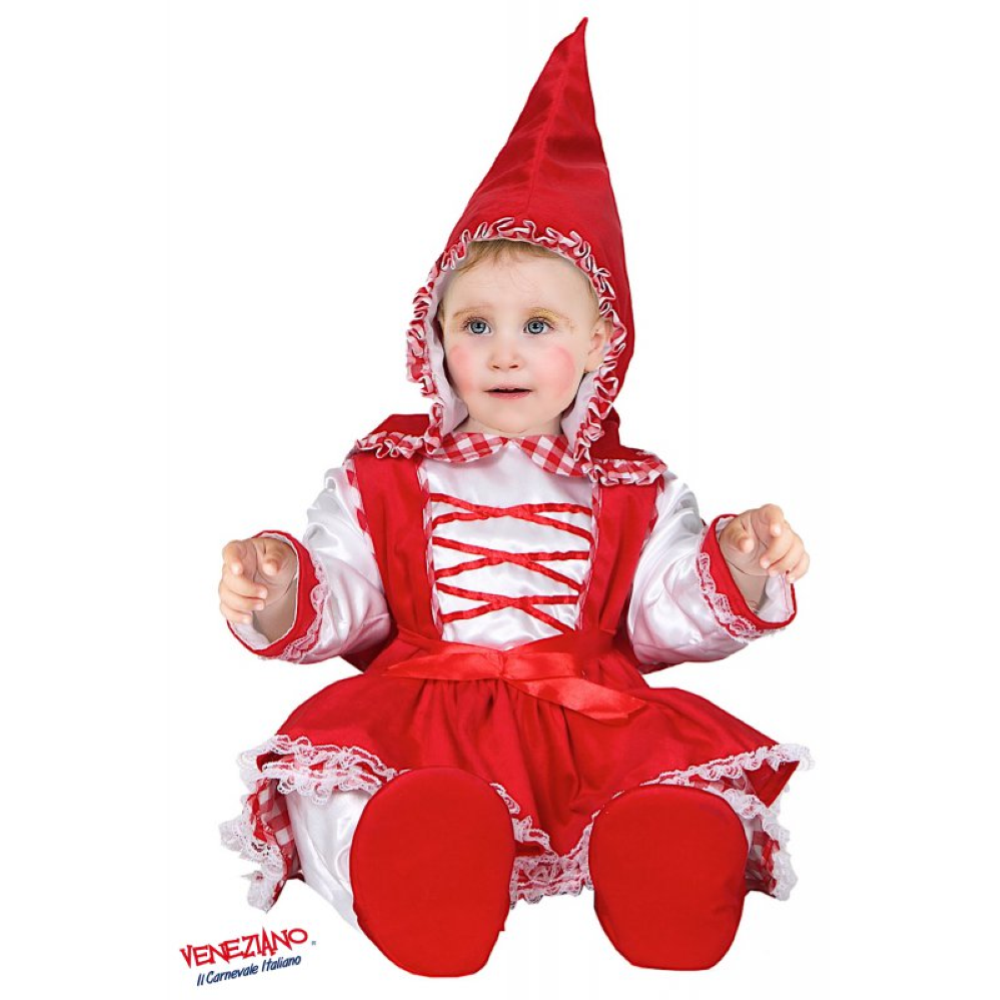 VESTITO CARNEVALE DOLCE CAPPUCCETTO ROSSO COSTUME TRAVESTIMENTO NEONATA - 54185