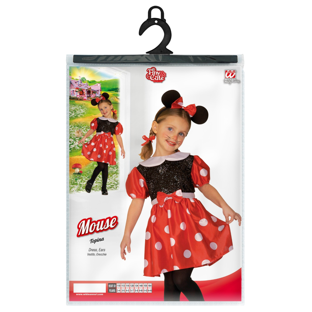 COSTUME VESTITO ABITO TRAVESTIMENTO CARNEVALE BAMBINA TOPINA