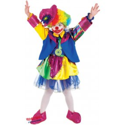 VESTITO CARNEVALE PAGLIACCETTA COSTUME TRAVESTIMENTO BAMBINA - 5068
