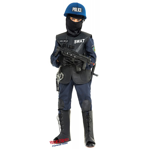 COSTUME VESTITO ABITO TRAVESTIMENTO CARNEVALE BAMBINO SWAT 52351