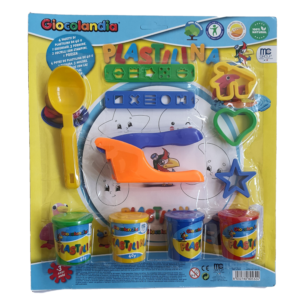 SET ATTIVITA' 11 PEZZI BAMBINO STAMPINI E STRUMENTI CON PLASTILINA PLASTICHINA - GL0075