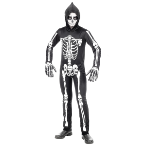 COSTUME VESTITO ABITO TRAVESTIMENTO CARNEVALE HALLOWEEN SCHELETRO BAMBINO - 0006