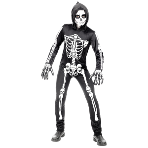 COSTUME VESTITO ABITO TRAVESTIMENTO CARNEVALE HALLOWEEN SCHELETRO BAMBINO - 0006