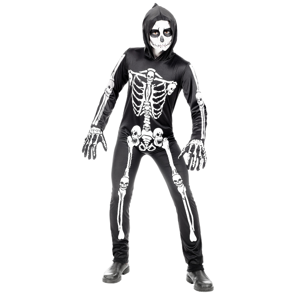 COSTUME VESTITO ABITO TRAVESTIMENTO CARNEVALE HALLOWEEN SCHELETRO BAMBINO - 0006