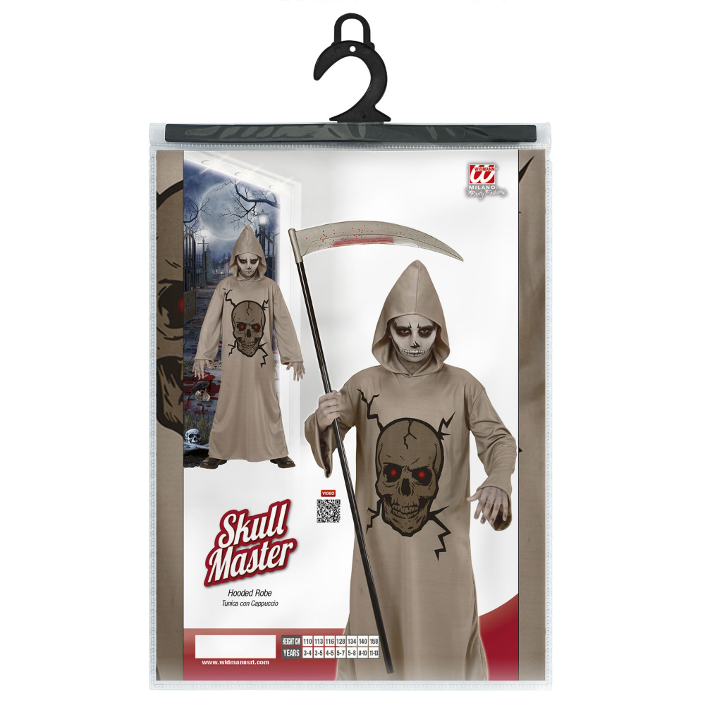 COSTUME VESTITO ABITO TRAVESTIMENTO CARNEVALE HALLOWEEN SKULL MASTER TESCHIO BAMBINO - 0029