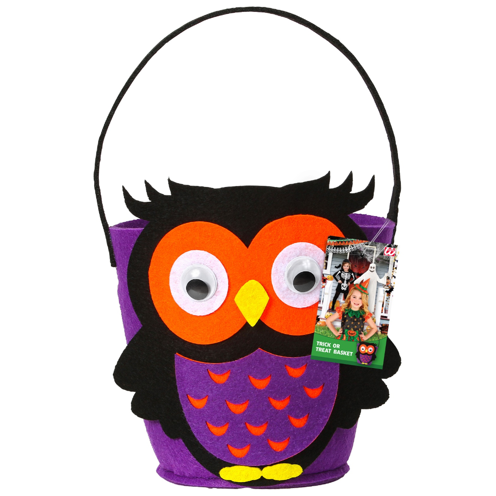 CESTINO BORSETTA DOLCETTO O SCHERZETTO GUFO ACCESSORI HALLOWEEN CARNEVALE COSPLAY BAMBINA - 01348