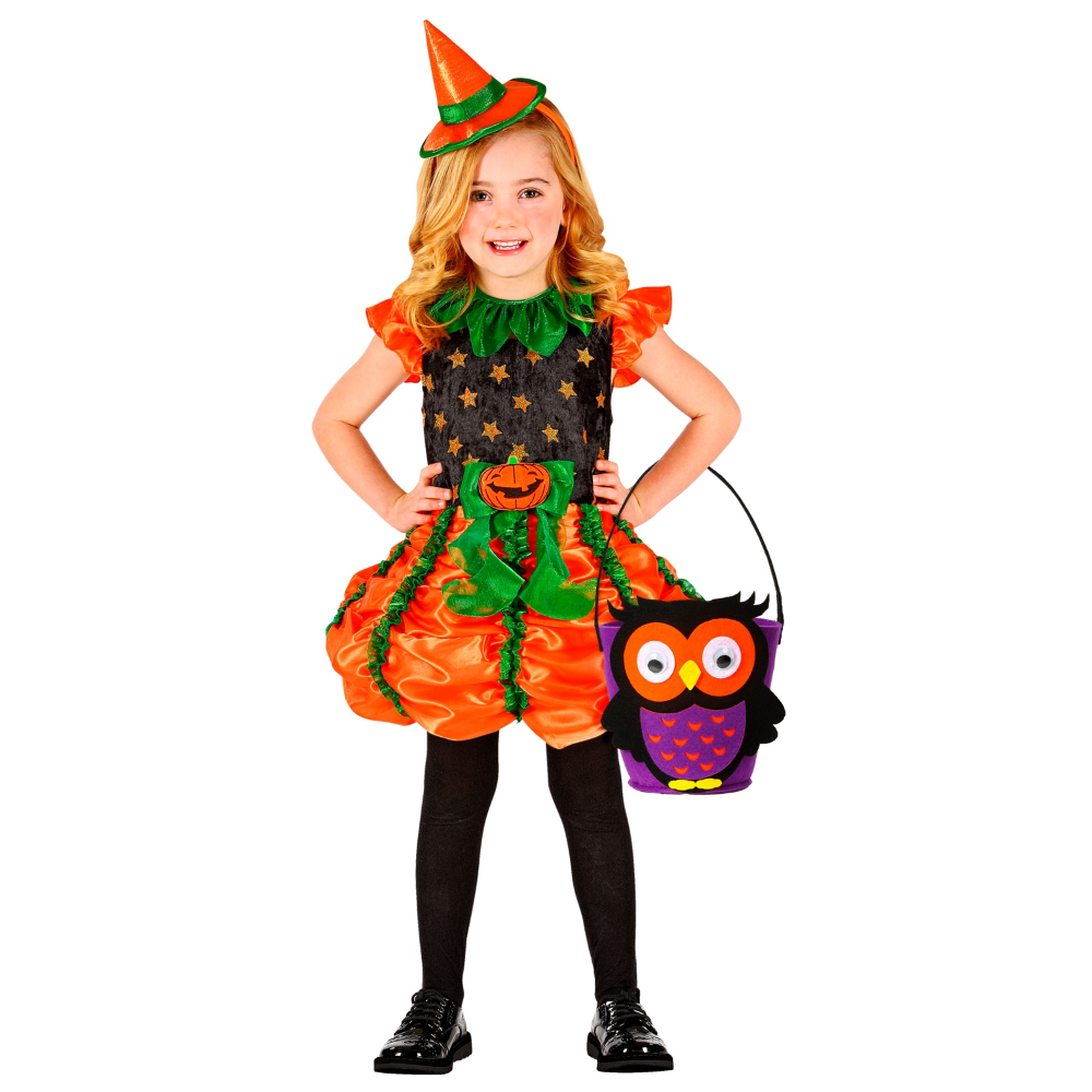 CESTINO BORSETTA DOLCETTO O SCHERZETTO GUFO ACCESSORI HALLOWEEN CARNEVALE COSPLAY BAMBINA - 01348