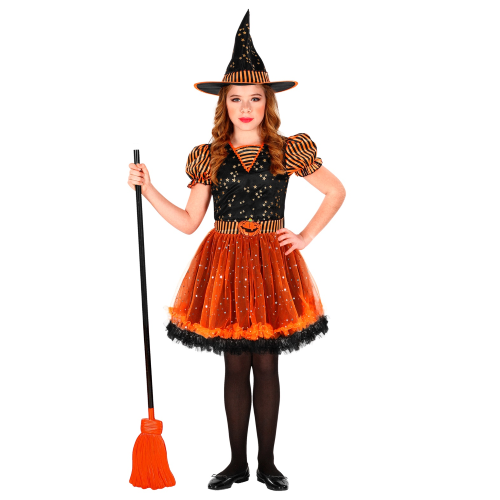 COSTUME VESTITO ABITO TRAVESTIMENTO CARNEVALE HALLOWEEN STREGA BAMBINA - 0181