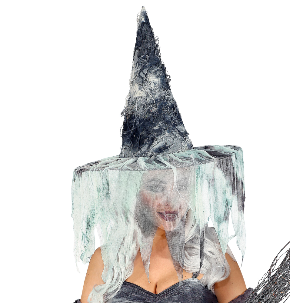 CAPPELLO STREGA SPAVENTOSO ACCESSORI CARNEVALE HALLOWEEN - 09563