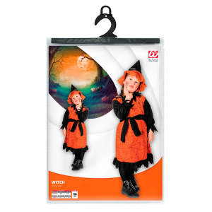 COSTUME VESTITO ABITO TRAVESTIMENTO CARNEVALE HALLOWEEN STREGHETTA BAMBINA - 3619