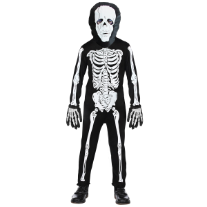 COSTUME VESTITO ABITO TRAVESTIMENTO CARNEVALE HALLOWEEN COSPLAY BAMBINO SCHELETRO - 3811